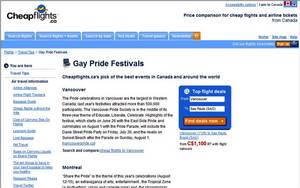 Cheapflights.ca's list of this summer's Top 10 Gay Pride Festivals in Canada and around the world