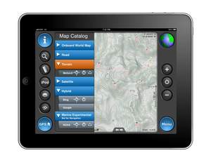 Choose from 10 map types with MotionX-GPS(TM) HD for the iPad