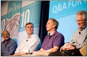 Panelists at the Dry Eye Summit in Ft. Lauderdale, FL included from left to right Mark B. Abelson, MD, CM, FRCSC, Founder, Chairman, and CSO, Ora, Inc.; George Ousler, Director of Dry Eye, Ora, Inc.; Wiley Chambers, MD from the FDA Center for Drug Evaluation and Research, and Lester Kaplan, PhD, Executive Chairman of Aciex Therapeutics and Former Executive VP of R&D at Allergan.   (Editor¿s Note:  a high resolution jpeg is available upon request.) 