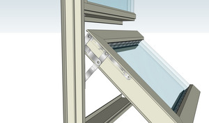 GThurm windows have heavy-duty, 4-bar stainless steel hinges for superior strength and durability. 