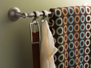 Towel Bar Hooks from Moen keep items within arm's reach -- yet off the vanity. 
