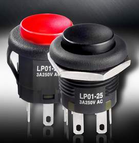 NKK's LP01 Series short body, illuminated and non-illuminated, tamper-resistant pushbutton switches are ideal for designs where space is at a premium. 