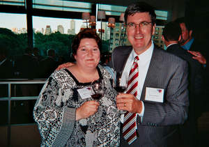 Westborn Market Wine Specialist Rene Parks visits with Gallo's Terry Doherty at the Wine Dialogues seminar, hosted by the Gallo Winery, in New York City. 