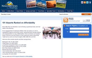 Cheapflights.com's list of 101 US Airports Ranked on Affordability