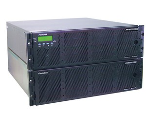 FlashDisk VX-2300 Series RAID Disk Array shown with one of six expansion shelves 