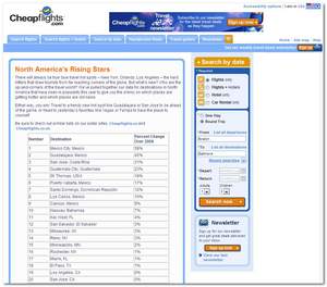 Cheapflights.com  North America's Rising Stars Report for 2010