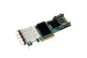 Niagara 32084 NIC features Four 1 Gb Ethernet SFP connectors, PCI-e Gen 2.0 x4