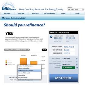 Bills.com New Calculator Provides Customized Refinance Recommendations