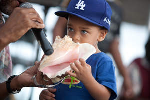 Conch Shell and boy