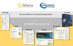 Bhava Communications integrated PR and marketing activities for Overland Storage corporate turnaround re-branding and re-positioning campaign 