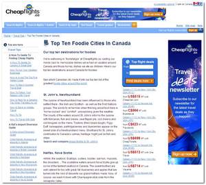 Cheapflights.ca's Top 10 Foodie Cities in Canada