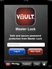 Download Master Lock's free Vault app to keep your passwords safe and secure.