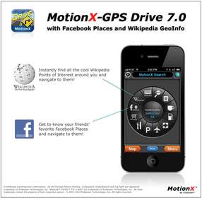 MotionX-GPS¿ Drive V 7: Turn-by-Turn Navigation with Support for Facebook Places and Wikipedia GeoInfo