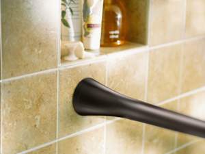 Caption: Moen(R) Home Care(R) continues to provide a wealth of safety and style options, with its newest offering, a SecureMount(TM) Grab Bar in Old World Bronze Finish. 