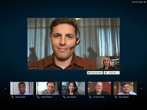 Cisco WebEx Meeting Center with high quality video in full-screen mode