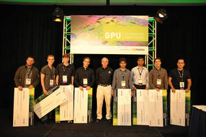 NVIDIA 2010 Graduate Fellowship Award winners with NVIDIA chief scientist Dr. Bill Dally (center).