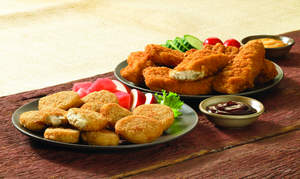Consider using prepared chicken nuggets or tenders, quick-cooking grains or frozen vegetables.