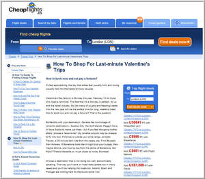 Cheapflights.ca's guide on How To Shop for Last Minute Valentine's Trips