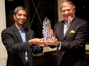 KR Sridhar of Bloom Energy with 2010 ICA winner Dick Kramlich

