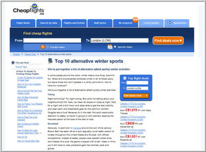 Cheapflights.ca Top 10 Alternative Winter Sports