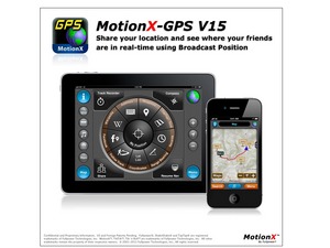 MotionX(TM)-GPS V15: Share locations with friends using real-time broadcast positions