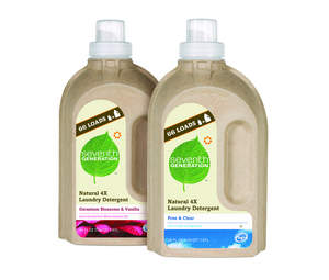 Seventh Generation Natural 4X Laundry Detergent in Geranium Blossoms & Vanilla and Free & Clear.