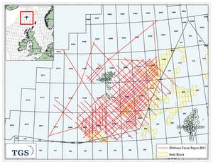 TGS Offshore Faroe 2D Reprocessing Map