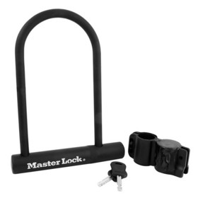 Master Lock's 8170D U-lock boasts a hardened steel body that makes cutting, sawing or prying virtually impossible.