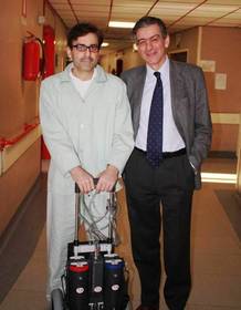 Italian Total Artificial Heart patient Giuseppe Nicotera and Prof. Francesco Musumeci, Director of Cardiac Surgery and Heart Transplantation at San Camillo Hospital in Rome