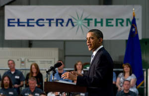 President Obama spoke to an audience of 425, including ElectraTherm employees, clean energy advocates and legislators.