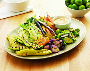 Grilled Vegetables and Ginger Citrus Mayonnaise