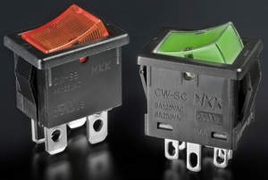 NKK Switches' CWS Series of full-face illuminated miniature rocker switches are ideal for compact or crowded designs requiring illuminated switches at a low cost.