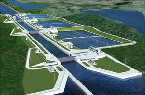 The lock design of the expanded Panama Canal is aimed at conserving resources.