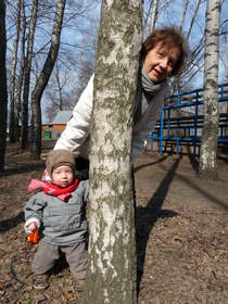 Tatyana post-transplant with her one-year-old grandson