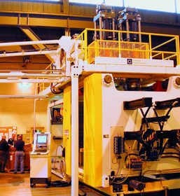 Graham Engineering's dual head blow molding machine recently delivered to Mergon Automotive.