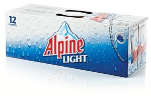 Silver Award<br>
Alpine Light 2x6 Cans Box<br>
Prepress: Schawk (Toronto)
