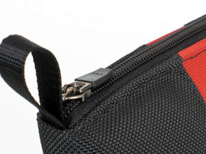 Keyboard Travel Express - Loop and YKK self-locking zipper closeup.