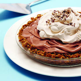 Malted Ice Cream Pie with a Waffle Cone Crust