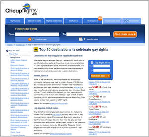 Cheapflights.ca Top 10 Destinations to Celebrate Gay Rights