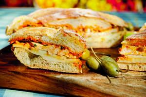 Chicken Muffuletta with Spicy Olive Relish Mayonnaise