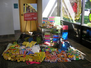 TopLine donates over 800 school suppply items to help kids start year off right.