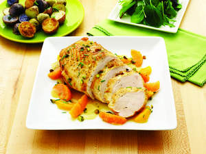 Roasted Turkey with Pistachios and Orange