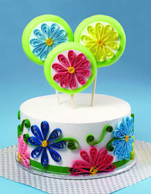 Quilled Flower Cake and Cookies 