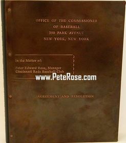 Pete Rose's baseball banishment document on sale at www.peterose.com