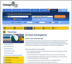 Cheapflights.com Air Travel and Pregnancy Tips