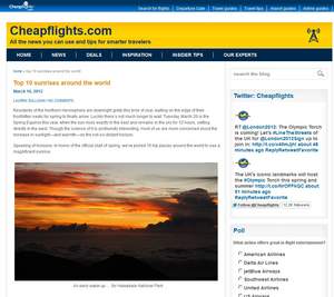 Cheapflights.com Top Sunrises Around the World
