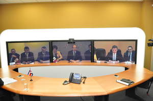 In TelePresence, President Felipe Calderon from Mexico, President Ollanta Humala from Peru and President Juan Manuel Santos from Colombia