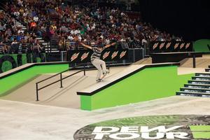 Paul Rodriguez (P-Rod) competes in the Skate Street Finals at the Dew Tour in Portland 2011.