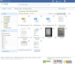 OfficeDrop's online digital filing cabinet with thumbnail view