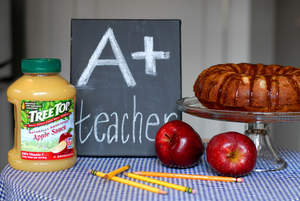 Apple-Dapple Cake made with Tree Top Apple Sauce is an A+ choice for Teacher Appreciation Day. 